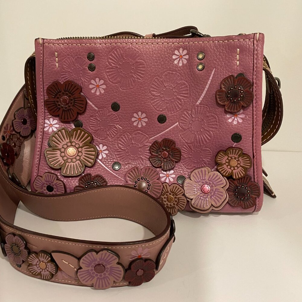 Coach Rogue Bag 25 Color Dragon fruit Tea Rose Design Comes With Dust Bag